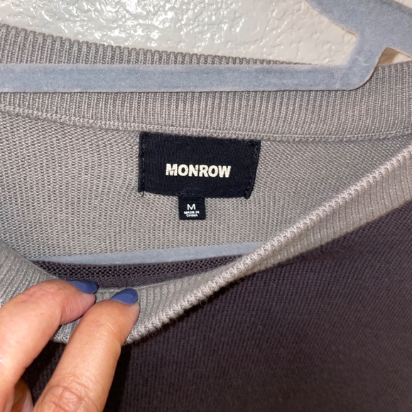 MONROW Color Block Gray/Tan Two-Piece Knit Jogger Set Size S/M - Picture 3 of 15